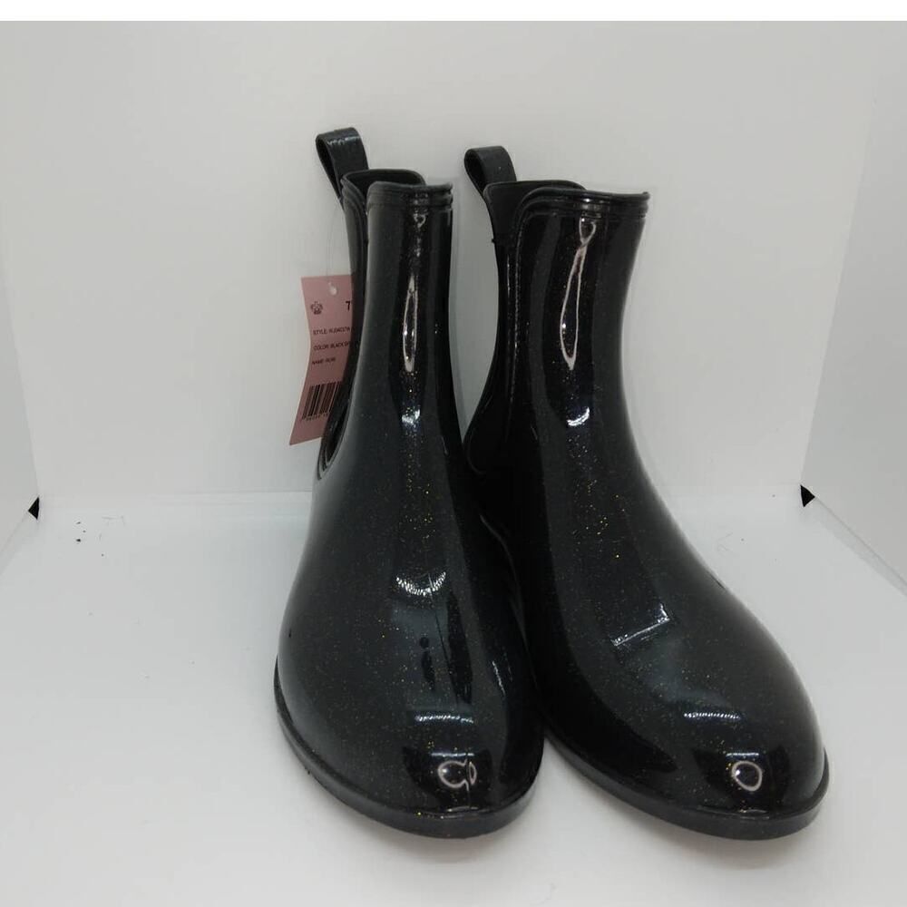 Juicy Couture New Women's Black w/Gold Sparkles Designer Ankle Boots - sz. 7 - Picture 2 of 7